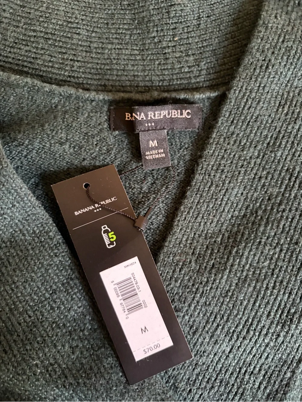 Banana Republic Deep Green V-Neck Sweater